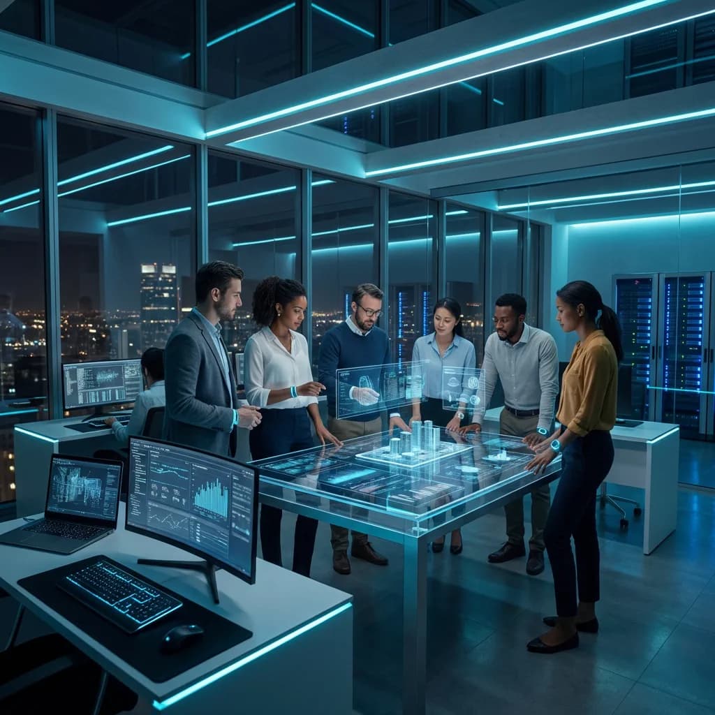 Modern BlueGreen commerce strategy workspace for enterprise solution planning